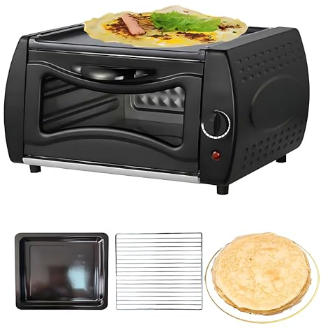 Mini horno Lahmacun Manakish Naan Pan Maker Pizza Horno Tandoori con plato superior caliente, mini pizza Chapati Roti fabricante para el hogar y comida para llevar eléctrica Tandoor Square Gate