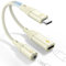 ZEENVIC Adaptador USB-C a Jack 3.5mm, 2 en 1 Adaptador Tipo C a Jack Auriculares y Carga Rápida PD 60W, Compatible con iPhone 16 Pro MAX, Samsung Galaxy S24 Ultra S23, Huawei P40