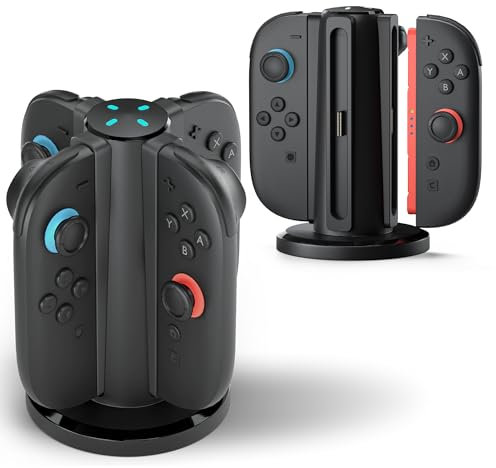 LIONCAST® Station de Charge Joy-Con [avec INDICATEUR DE Charge LED] - Support Manette Switch 2 - Support de Recharge Joy-Con 2 - Compatible exclusivement avec Les Joy-Con de la Nintendo Switch 2