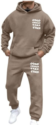 Men's Linen Sets Y2K Jogging Suit 2 Piece Autumn Light Tracksuit Sports Suit Tracksuit Unisex Jogging Suit Set with Hoodie and Pants Matching Lounge Set Gym Tracksuit Mens Full Set Christmas,XXL