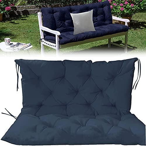 Garten wasserdichtes Bankkissen Rückenlehne mit Kissen, Außenpolsterpadkissen, 2 oder 3 Sitzer Weiche Dicke Bankmatte für Innengarten Terrasse Swing Lounger, 47,25 x 39,37 Zoll