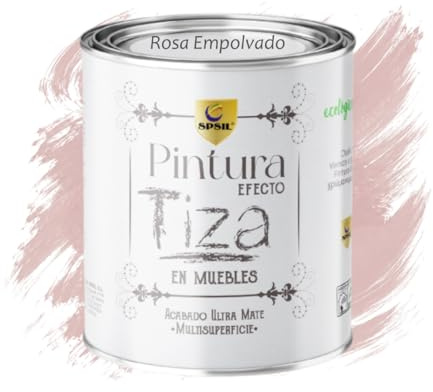 SPSIL Pintura a la Tiza Rosa Empolvado 750ml Multiusos Sin Lijado, Secado Rápido Lavable Ecológica, Mate Vintage para Madera Metal Yeso, Interiores Exteriores Bricolaje y Renovación de Muebles