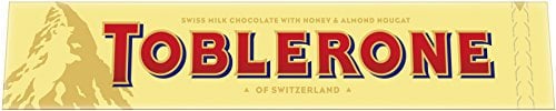 Toblerone Schokolade - Feine Schweizer Milchschokolade mit Honig- und Mandelnougat - Großtafel - 2 x 360g