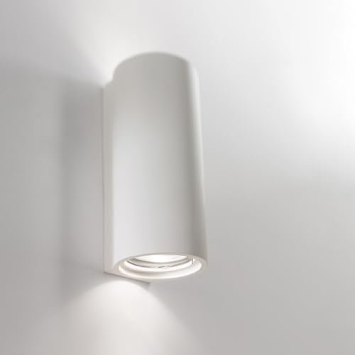 ISYLUCE APPLIQUE LAMPADA DA PARETE TUBOLARE LUCE BIEMISSIONE GESSO BIANCO VERNICIABILE CERTIFICAZIONE ELETTRICA ITALIANA
