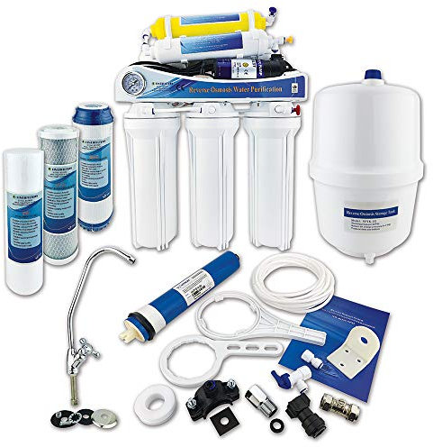 Finerfilters Umkehrosmose unter der Spüle Trinkwasserfiltersystem (50GPD) für den Haushalt, entfernt bis zu 99% der Verunreinigungen (6-stufig mit Membran-Druckerhöhungspumpe)