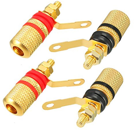 Sourcingmap 4 Pcs Video Speaker Terminal Connectors 4mm Banana Jack Outlet