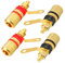 Sourcingmap 4 Pcs Video Speaker Terminal Connectors 4mm Banana Jack Outlet