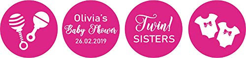 Darling Souvenir Schokoladenaufkleber Schokolade Labels Twins Sisters Sticker 190 PC-Magenta