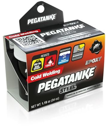 PEGATANKE - Resina epoxi de acero de 2 partes | Adhesivo profesional de soldadura en frío | Pegamento de metal líquido de alta resistencia | Reparación general y plástico | Epoxi de alta temperatura