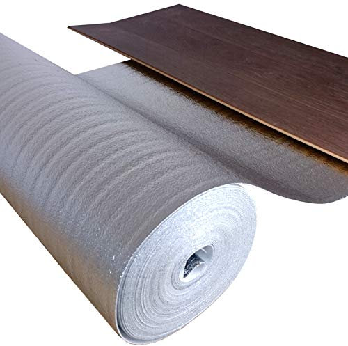 uficell® Trittschalldämmung ALU - PE-Schaum mit Alu-Dampfbremse - Stärke: 2 mm - Akustik Tritt- und Gehschalldämmung - Perfekt für Laminat und Parkettböden (75 m² | 3 Rollen)