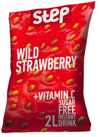 KENDY, Step, Aromatizzatore d'acqua senza zucchero, preparato in polvere per bevanda istantanea, 24 bustine al gusto Fragolina di Bosco