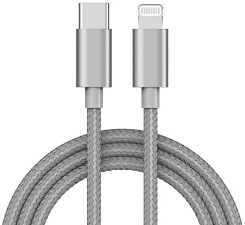 Apple MFi Certified USB C to Lightning Cable 4 FT Charger/Sync for iPhone X/XS/XR/XS Max / 8/8 Plus, (for Use with Type C Chargers) 4FT (Silver)