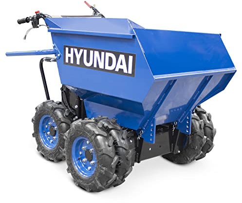 Hyundai Power Barrow/Mini Dumper, 196cc, 6.5hp, 4-Wheel Drive, 500kg Payload Wheelbarrow with 3 Forward and 1 Reverse Gear & 3 Year Warranty