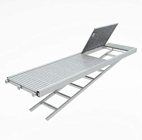 Alu-Durchstieg Vollaluminium 2,57 m x 0,64 m mit integrierter Leiter original Altrad assco quadro✓made in Germany✓ Baugerüst Gerüst