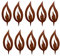 Rostikal 10 er Set Rost Deko Flamme Edelrost 5 cm groß Rostige Weihnachtsdeko Kerze Advent Kerzenflamme zum stecken Rostoptik