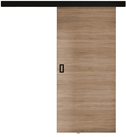 Mirjan24 Schiebetürsystem Fulmar mit Selbstschließer, Innentüren, Komplett-Set für Schiebetüren mit Trennwände (Eiche Sonoma, Modell 90.)