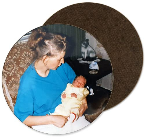 Personalised Coaster Using Your Photos - 1x Single Coaster, 9cm, Square, Gloss, FSC Wood - Decorative Home Accessories, Drink Coasters, Novelty Placemats, Make Your Own Coasters (Round)