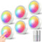 Faretto LED RGB a Batteria - 6 Pezzi Luce da Armadio Senza Fili con Telecomando Luce Sottopensile Cucina Colorati Faretti Adesivi LED Senza Corrente Luci Notturna per Credenza Vetrine Guardaroba