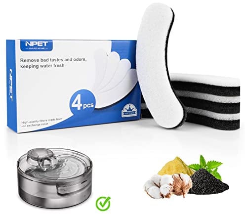 NPET DF10 Dog Water Fountain 4820ml 5L Large Automatic Pet Water Dispenser Cat Water Fountain with Cleaning Kit Replacement Filter for Cats Dogs Multiple Pets (Replacement Filter)