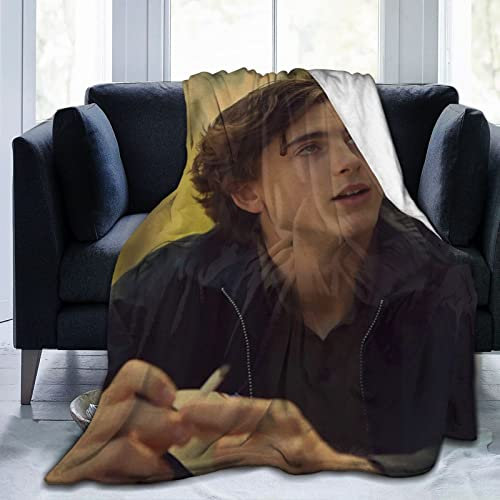 Timothée Schauspieler Chalamet Überwurfdecke, ultraweiches Flanell-Fleece, leichte Überwurfdecke, warme Klimaanlage, Decke für Couch, Sofa, Bett, 152 x 127 cm