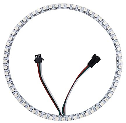 WS2WS2812B 8/16/24/35/45/60 93/241Leds Pixel Ring adressierbare geführte Module IC RGB farbenreicher runder geführter Kreis DC5V (60 LEDs, Weiße PCB)