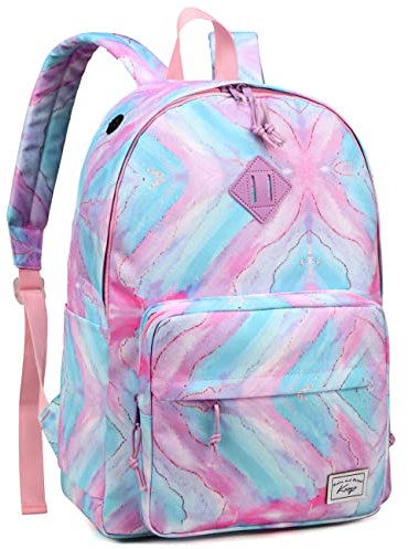 Kasgo Schulrucksack, Klassisches Leichtgewicht Rucksack Herren Damen Jungen Mädchen Teenager Hochschule Schultasche Casual Daypack für Reise Arbeit Regenbogen