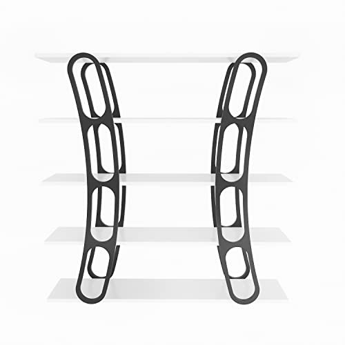 DECOROTIKA - Adar 5-tier Bookcase Bookshelf Shelving Unit for Office and Living Room (White and Black)