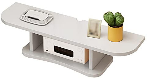 Wandmontiertes TV-Regal – Organisieren Sie Ihren Unterhaltungsraum mit hochdichtem Board-Material, schwimmender TV-Ständer mit Drahtloch für DVD-Blu-ray-Player, Satelliten-TV-Box, 60 cm, Schwarz