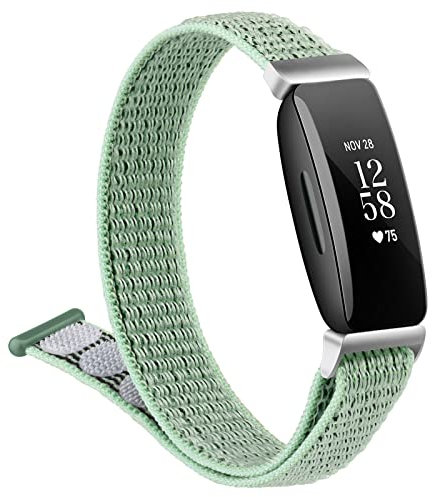Vancle Armband für Fitbit Inspire HR Armband/Fitbit Inspire Armband Damen Herren,Nylon Klettverschluss Verstellbare Sport Ersatz Uhrenarmband für Fitbit Inspire 2 Armband/Fitbit Ace 2(Grün)
