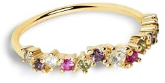 SINGULARU - Estellar Colors Ring. Sterlingsilber mit 18 Kt Vergoldeter Beschichtung. Schmuck für Damen. Größe 10-18.