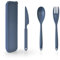 CUNTAUK Juego de cubiertos de viaje con estuche,juego de cubiertos portátiles de plástico reutilizables,tenedores,cucharas,cubiertos de camping para viajes,picnic,al aire libre,oficina,escuela,