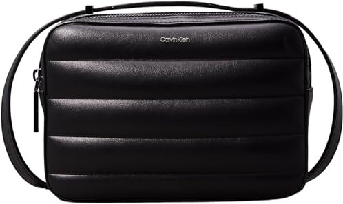 Calvin Klein LINE QUILT CAMERA BAG Umhängetasche Damen, Schwarz (Ck Black), OS