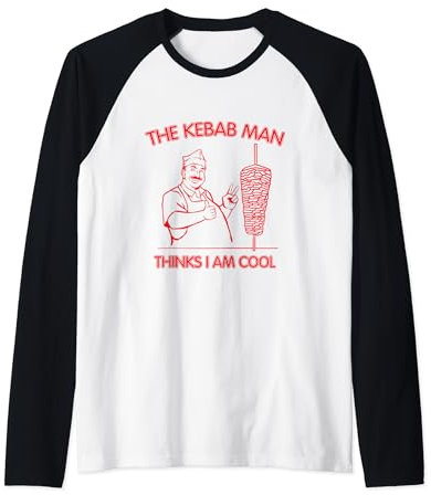 The kebab man thinks I'm cool - Doner kebab Raglan Baseball Tee