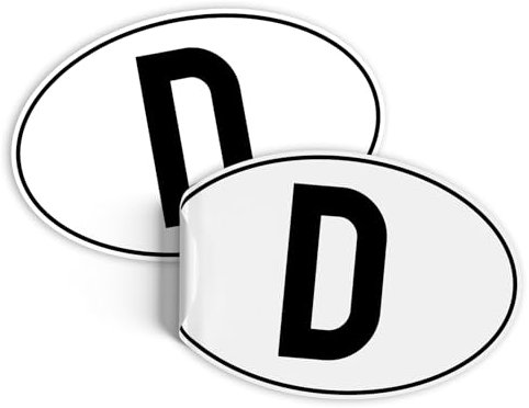Finest Folia Länderkennzeichen Aufkleber 2er Set nach DIN Norm 17,5x11,5cm Kennzeichen Sticker für Auto LKW Wohnmobil wetterfest selbstklebend R226 (01 Deutschland, Aufkleber)