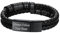 Richsteel Doppelreihiges Leder Armband für Herren mit Magnetverschluss aus Edelstahl Armspange Armband Keltische Elemente 23cm Schwarz personalisierte gravur