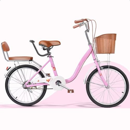 City-Pendlerfahrrad für erwachsene Frauen, komplette Cruiser-Fahrräder mit Armlehne, verstellbarem Lenker und Sattel, Rücksitz mit Rückenlehne, Vorder- und Hinterradbremsen, Komfortfahrräder
