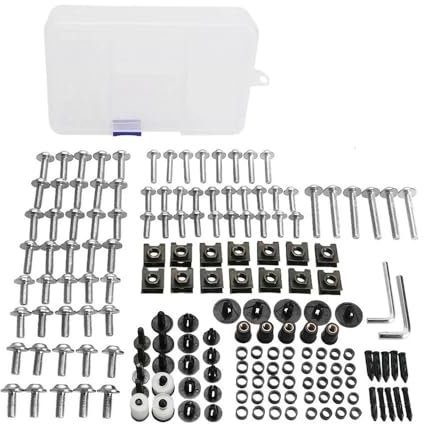 AIERDEYP Motorrad Schrauben Set Für BM&W Für R 1200 GS Für R 1250 GS ADV Für R1200GS Für R1250GS Für Adventure LC Kompletter Verkleidungsschraubensatz Schrauben Muttern Clips(Silver)