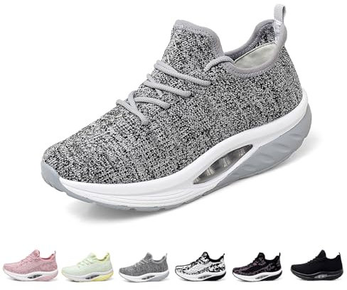 FERSENHELD SoftWalk | Damen-Sneaker mit orthopädischer Abrollsohle Plateau Sportschuhe – Bequeme Laufschuhe mit Anti-Rutsch Sohle und Wippschuhe Design