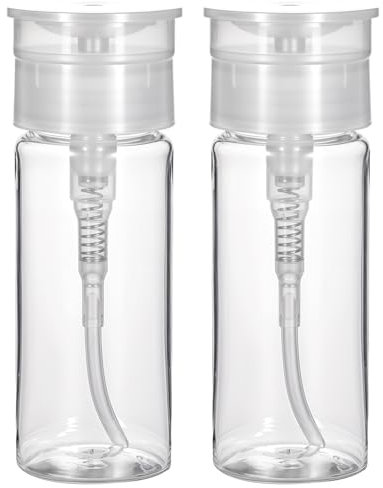 2 Stück Pumpflasche 100ml,Pumpspender Nagellackentferner Nagellackentferner Flasche Hälter Dispenser Transparente Pumpflasche Leere Pumpspender für Nagellack Make-up-Entferner Reinigungsmittel