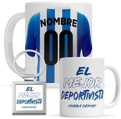 Taza personalizada Deportivo de la Coruña - Regalo Original para aficionados del Fútbol - Personaliza tu taza de desayuno - Taza de Desayuno café
