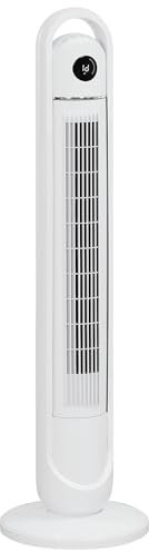 HOMCOM Turmventilator, Standventilator mit 3 Belüftungsstufen, Fernbedienung, 55W Ventilator mit 24H Timer, LCD-Anzeige, 60° Oszillation, für Schlafzimmer, Weiß