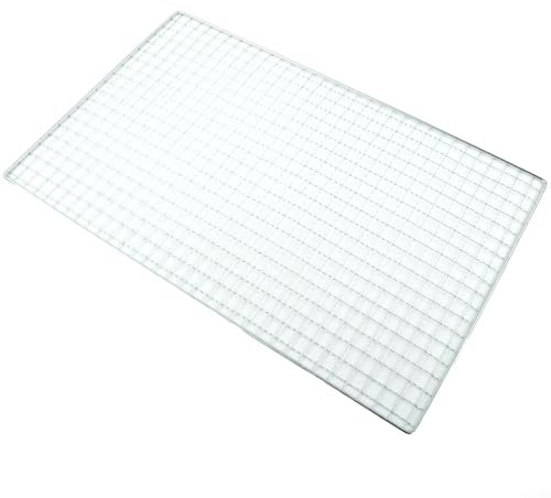 Rejilla de malla de acero inoxidable para barbacoa, camping, picnic, cocinar al aire libre (40 x 25 cm)