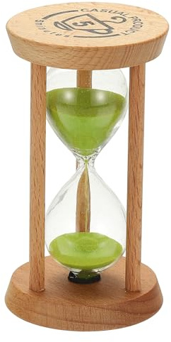 PATIKIL 5 Minuten Sanduhr Holzsanduhr Hochwertige Glas Sanduhr Grün | 1 Stück, Für Wohnzimmer Zuhause Büro Restaurant Deko