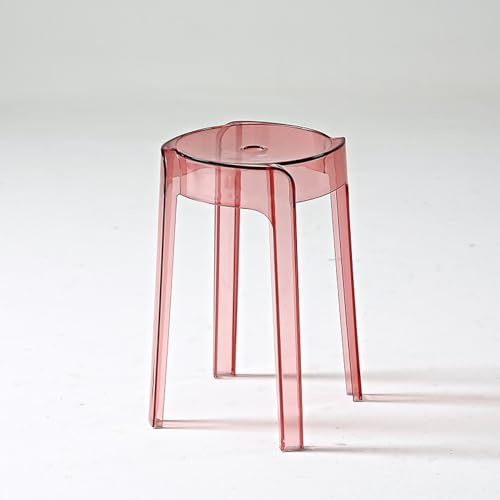 Duschhocker aus transparentem Acryl – stabiler großer Kunststoff-Sitzhocker stapelbares Design, wasserdichter transparenter Stuhl für Badezimmer, Küche, Schlafzimmer – Home Office Esszimmerstuhl