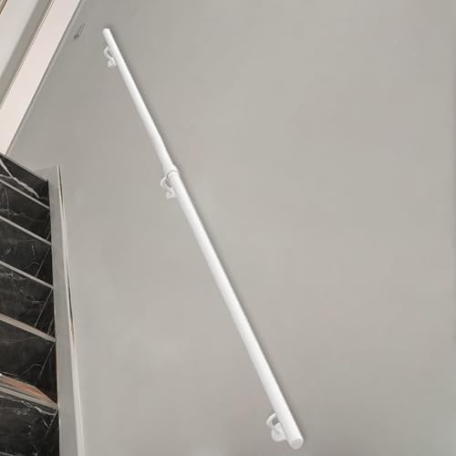 Lanmmraifc Corrimano Moderno Bianco per Scale da 1, 2, 3, 4, 5, 6 Metri, ringhiera in Ferro battuto per Scale da Parete, corrimano per Bar, soppalchi, corridoi, gradini, balaustra(300cm)