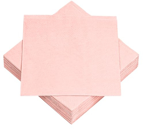 OFFCUP 40 Stück Servietten Rosa 33x 33cm, Falz Cocktailservietten Servietten Hochzeit Geburtstag 2-Lagige Papierservietten für Ostern Babyparty Ramadan Table Gastronomie Fest