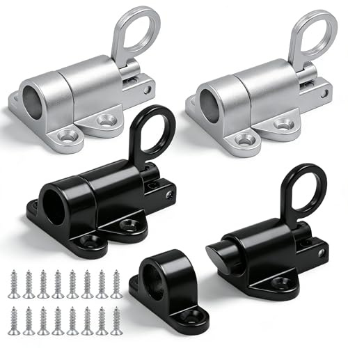 Verrouillage automatique de boulon de 4 pièces, verrou de porte d'installation facile avec matériel de montage pour serrures de fenêtre, portes de cabinet, portes de jardin, portes de clôture