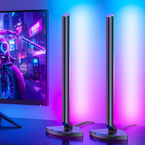 RIYO Intelligente Gaming-Lichtleisten mit USB-C-Hub, PC-Bildschirm, Farbsynchronisation, RGBIC, LED-Schreibtisch-Atmosphäre, Musik-Rhythmus-Umgebungsbeleuchtung für Spielzimmer, Windows und Mac
