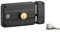THIRARD - Serrure horizontale en applique double entrée à fouillot pour porte d'entrée, droit, 140x90mm, axe 60mm, noir, 3 clés