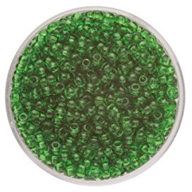 GLOREX Rocailles 2,6 mm, 17 g, Glas, Oliv, 4 x 4 x 1.5 cm, 1 Einheiten